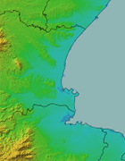 地理院地図(色別標高図)